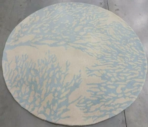 BEIGE / BLUE 5' X 5' Stained Rug Reduced Price 1172583628 BEL115C-5R - Picture 1 of 3