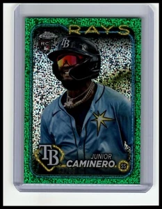 2024 Topps Chrome #213 Junior Caminero Green Speckle Refractor #/99 - Picture 1 of 2