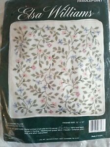 Elsa Williams Blossoms Pillow Needlepoint kit Sealed