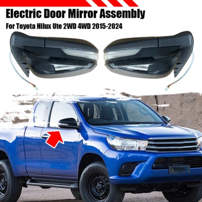 Conjunto de espelho de porta elétrico 5 pinos 2 peças para Toyota Hilux Ute 2WD 4WD 2015-2024 - Imagem 1 de 4