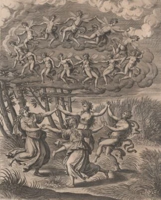 Mythologie Les Heures Saisons Danse - Antoine Caron Gravure originale XVIIe - Photo 1/2