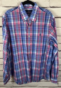 Ralph Lauren Men's Size L Pink/White/Blue Button Up Long Sleeve Shirt - Picture 1 of 4