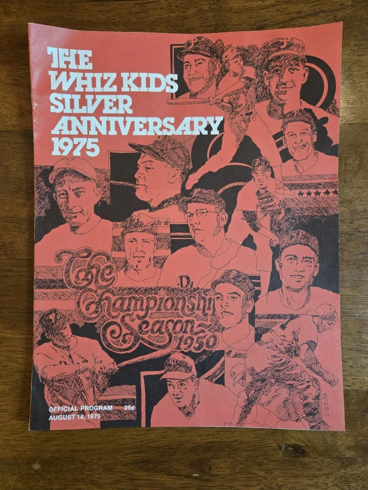 Signed Vintage MLB Philadelphia Phillies Whiz Kid Silver Anniversary Program  - Image 1 of 4