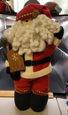 Collectors Choice 14” Standing Santa With Curly Beard  - Image 1 of 4