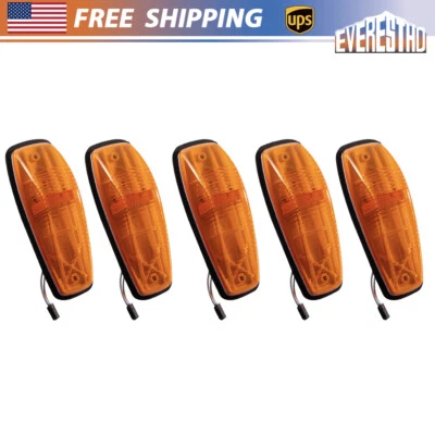 5Pcs Fit For Mack CH CXU Truck Cab Marker Roof Light Amber LED Running Top Lamp - Image 1 of 4