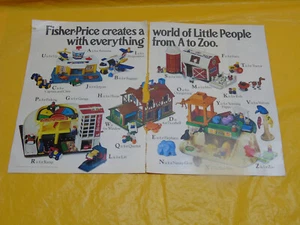 Vintage 1972-77-80-84 Fisher Price Toys Print Ad Advertising Lot of 9 Pages - Picture 1 of 6