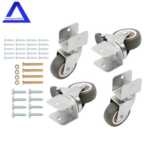 Ruedas giratorias de 2" en forma de soporte de U de alta resistencia 4 piezas (2 con freno y 2 sin) - Imagen 1 de 13