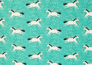 Moda Merriment Baumwollstoff Gingiber Enchanted Unicorns Einhorn 1m - Bild 1 von 3