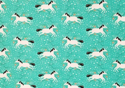 Moda Merriment Baumwollstoff Gingiber Enchanted Unicorns Einhorn 1m - Bild 1 von 3