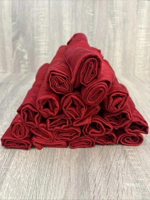 Lot Of 20 Damask 17x17 Red Hot Floral Dinner Napkins Christmas Holiday Party - Image 1 of 4