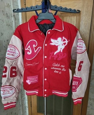 Cupid's Reject Valentines Women's Bomber Size Small Red - Image 1 of 4