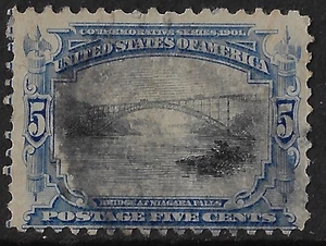 US 1901 Scott 297 used, CV $17, 5c bridge , VG-F centering,        .	 (a7320a - Picture 1 of 3