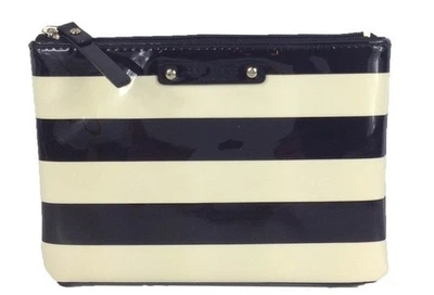 Kate Spade Penn Valley Mini Pouch Black Cream Pink Logo Lining EUC - Image 1 of 4