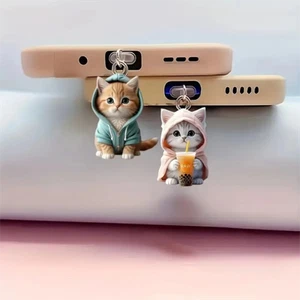 Accessoires suspendus chat téléphone prise poussière prise poussière pendentif prise écouteur - Photo 1 sur 11