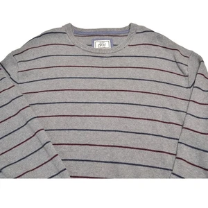 J.S. A. Bank 1905 Mens 3X Gray Striped Traditional Fit Cotton Wool Sweater - Picture 1 of 6