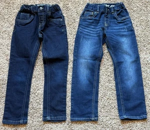 2 Pairs of Cat & Jack Boys 5T Super Stretch Jeans Dark/Skinny & Medium/Straight - Picture 1 of 4