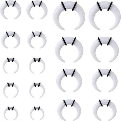 18Pcs Septum Stretching Kit 14G-00G - Pincher C Shape Buffalo Piercing Kit with - Image 1 of 4