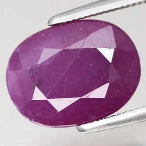 4.48ct  10.9x8.3mm Oval 100%Natural Unheated Purplish Red Ruby Guinea, Africa - Picture 1 of 4