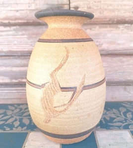 Vintage Vogel im Flug Vase signiert von Steve Roger handgeworfen Great Plains Keramik  - Bild 1 von 6