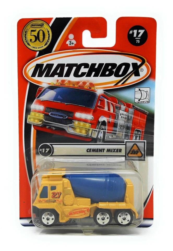 Matchbox 2002 No 17 Cement Mixer w Logo 50 years blister card MBX Superfast - image 1 of 1