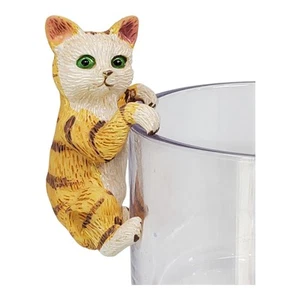 Orange Tabby Cat Figurine Mug Hugger/Planter Pal Decor Collectible Gift 3 in - Picture 1 of 15