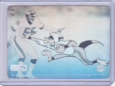 1992 UPPER DECK COMIC BALL  LOONEY TUNES HOLOGRAM SYLVESTER LAWRENCE TAYLOR ID89 - Image 1 of 2