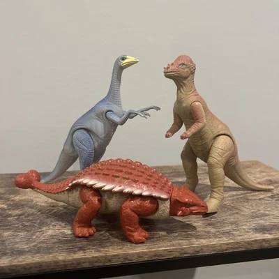 Lote De 3 Figuras De Juguete Playskool 1987 De Colección Definitely Dinosaurs Foto 1 de 4