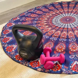 Mandala Matte Rund Indisch Yoga Wandteppich Strand Überwurf Teppich Roundie Hippie Boho Deko - Bild 1 von 22