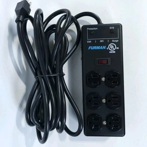 Furman SS6B 6 Outlet Surge and Spike Suppressor Strip - Picture 1 of 6