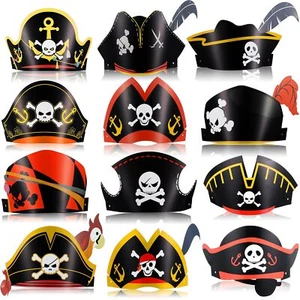 48 piezas de sombreros piratas, accesorios de fiesta para cosplay caribeño - Imagen 1 de 7