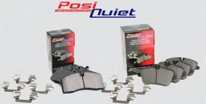 [JUEGO DELANTERO + TRASERO] POSI SILENCIOSO pastillas de freno de disco semimétrico + kit de hardware PQ98298 - Imagen 1 de 1