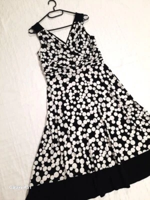 Damen Sommerkleid Gr. 38 schwarz weiß dots Punkte elegant - Bild 1 von 4