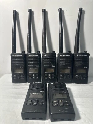 Lot Of 7 Motorola CP110 VHF Radio Two Way H96KCF9AA2AA /No Battery/No Charger - Image 1 of 4