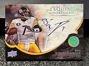 1/1 Ben Roethlisberger 2006 UD NFL Exquisite Endorsements Auto On Card Steelers