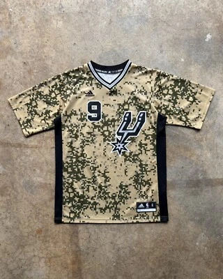 Camiseta deportiva Adidas NBA San Antonio Spurs Tony Parker 2015 camuflaje digital para hombre talla S Foto 1 de 4
