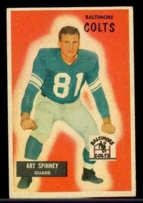 Vintage FOOTBALL Card 1955 BOWMAN #107 ART SPINNEY Baltimore Colts Guard - Image 1 of 2