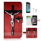 ( For iPhone 7 ) Wallet Case Cover P1639 Jesus Cross
