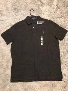 Polo Ralph Lauren Men's Gray Custom Slim Fit Short-Sleeve Shirt Size Large - Picture 1 of 12