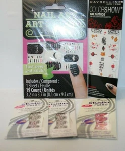 Maybelline Essential Moda Arte en Uñas Pegatinas Lote 5 Paquetes  - Imagen 1 de 2