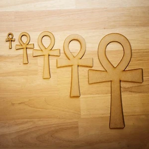 Egyptian Ankh Symbol Craft Shapes Wooden Blank 10-60cm Decoration Embellishment - Picture 1 of 11