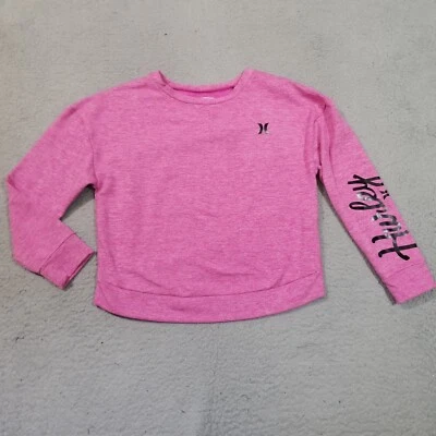 Sudadera Hurley Mujer Grande Rosa Negra Logo Recortada Cuello Redondo Patinador Surfista Foto 1 de 4