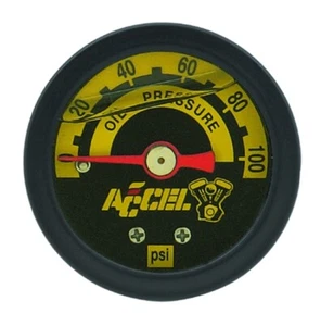 Medidor de presión de aceite de 1,5" lleno de líquido Accel negro 0-100 para Harley 88033 - Imagen 1 de 1