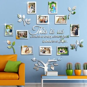 Family Tree Wall Decor This is Us 3D DIY Mirror Stickers Picture Frame Acryli... - Picture 1 of 7