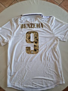 Benzema 9 Real Madrid adidas Authentic Celebrative Ballon d'Or Jersey L 2022 - Picture 1 of 13