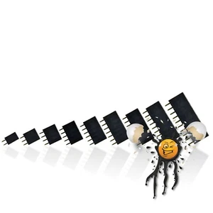 5-20 pezzi femmina pin barra femmina monofila fila singola 2 3 4 5 6 7 8 9 10 poli - Foto 1 di 10