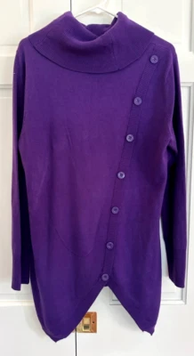 Suéter TÚNICA para Mujer NY & CO Talla L D. PÚRPURA L Manga Pullover CUELLO DE BÚCO NUEVO SIN ETIQUETAS Foto 1 de 4
