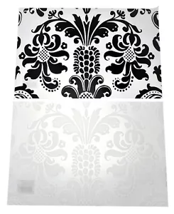 2 x Tischset Platzset Kunststoff elegant schwarz weiß transparent 43 x 28 cm - Bild 1 von 3