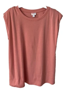 NWOT Lularoe Kari XLarge Shoulder Pad Peach Solid Tank Top - Picture 1 of 3