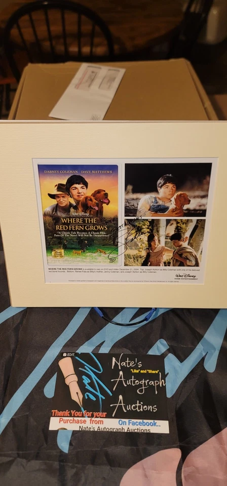 Joseph Ashton Where The Red Fern firmada a mano autografiada 8x10 foto 11x14 tapete  Foto 1 de 1