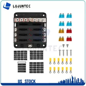 12V 32V Auto Blade Fuse Holder Box Block LED Indicator For 6 Way Car Marine Kit - Picture 1 of 12